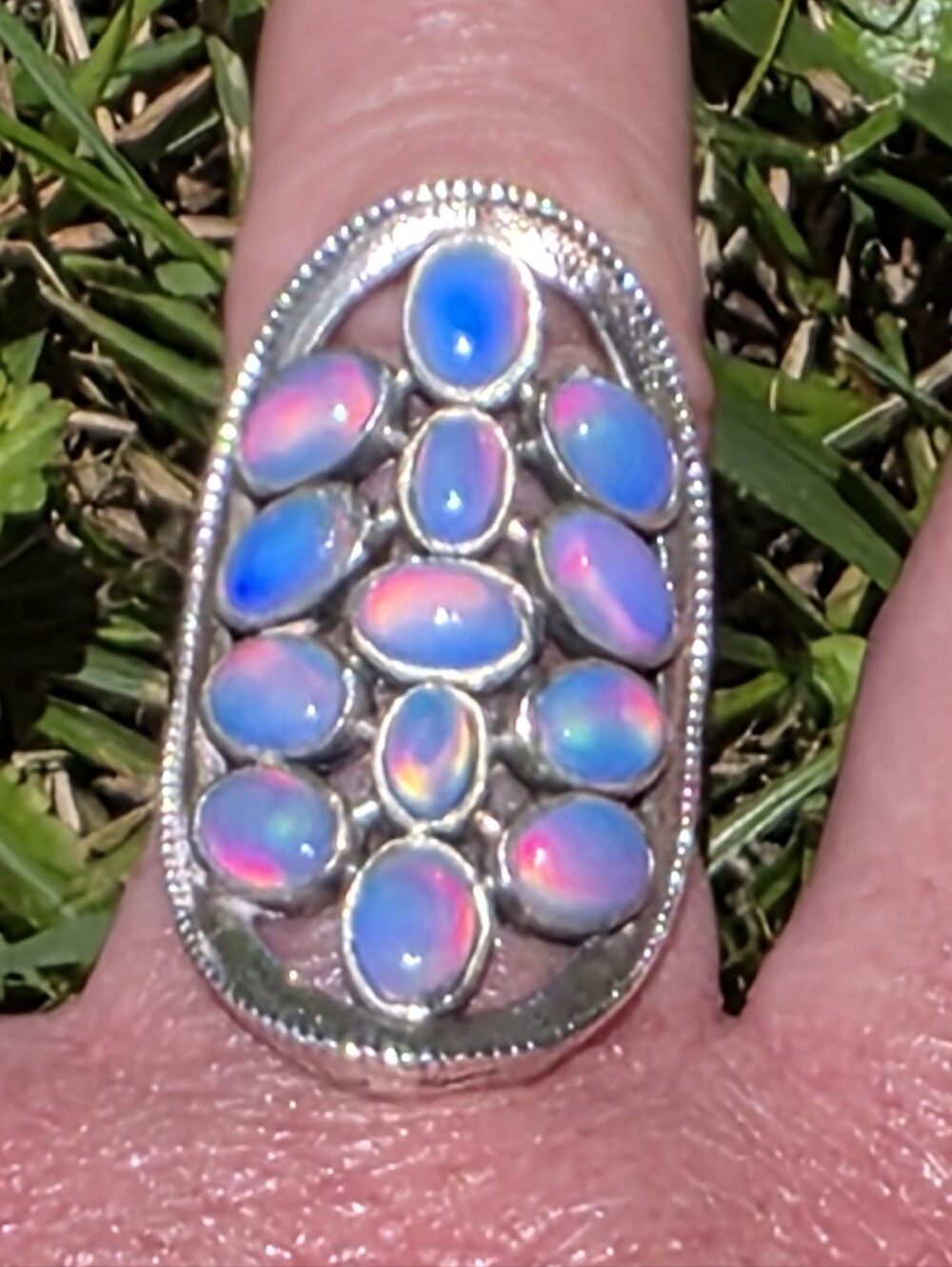 Aurora Opal Gemstone Ring In 925 Sterling Silver (7)
